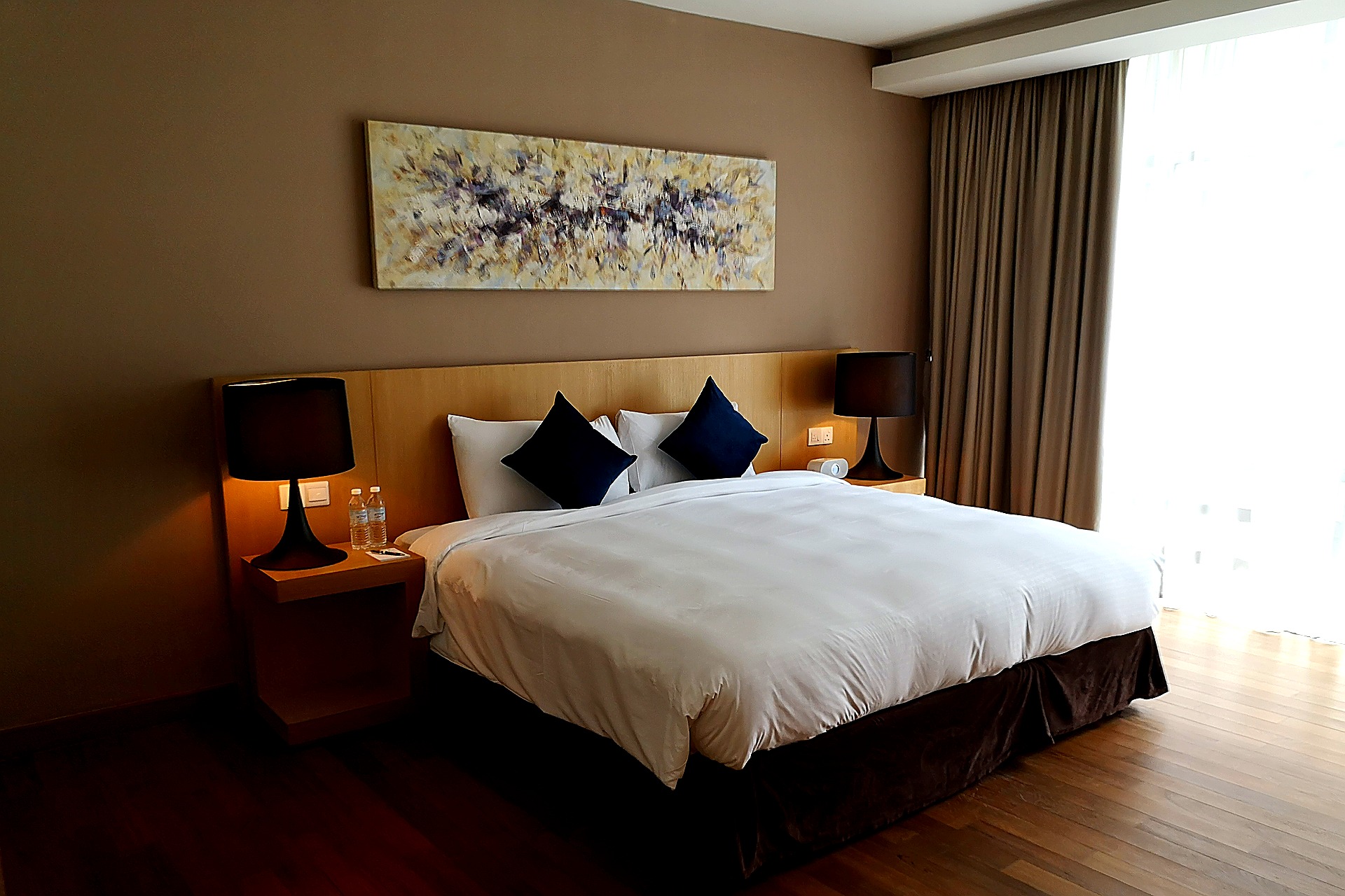 Bedroom with ambient lighting