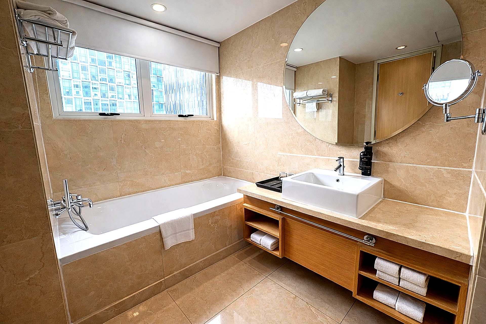 Bathroom with soaking tub
