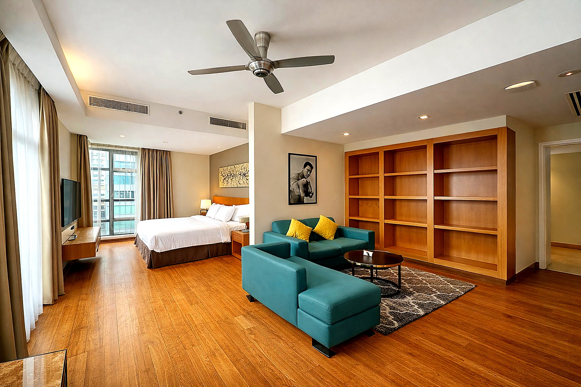 Bedroom with study area