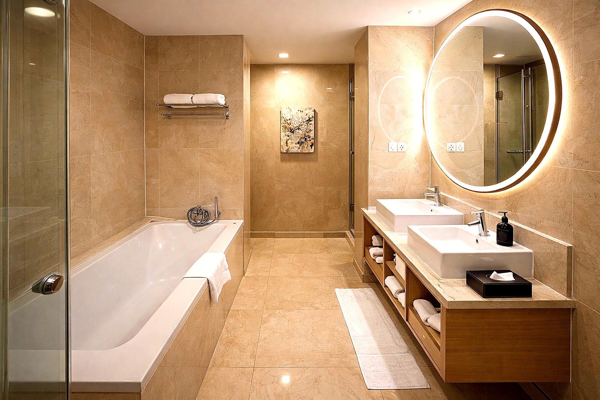 Bathroom with soaking tub