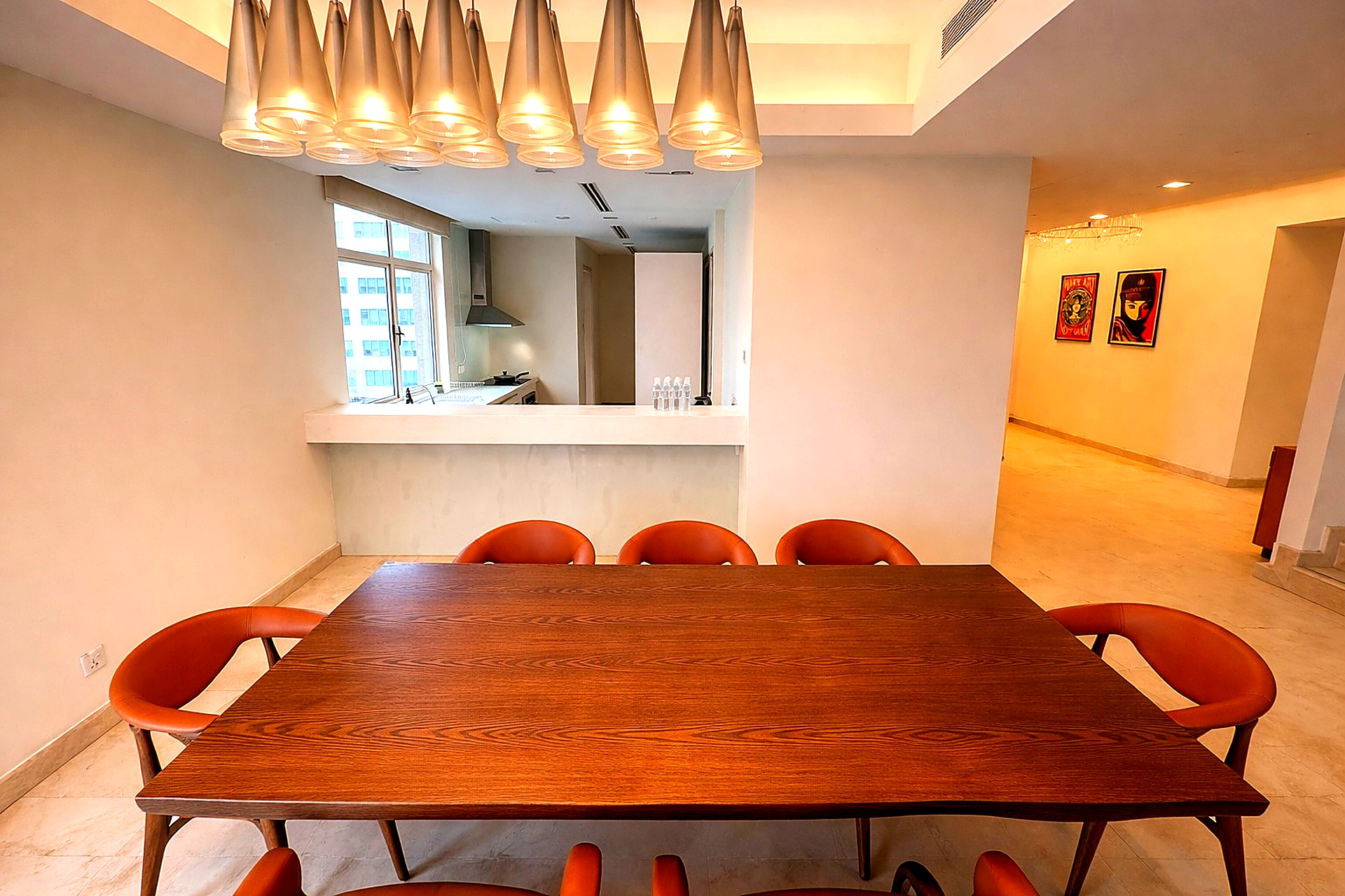 Dining room and open kitchen