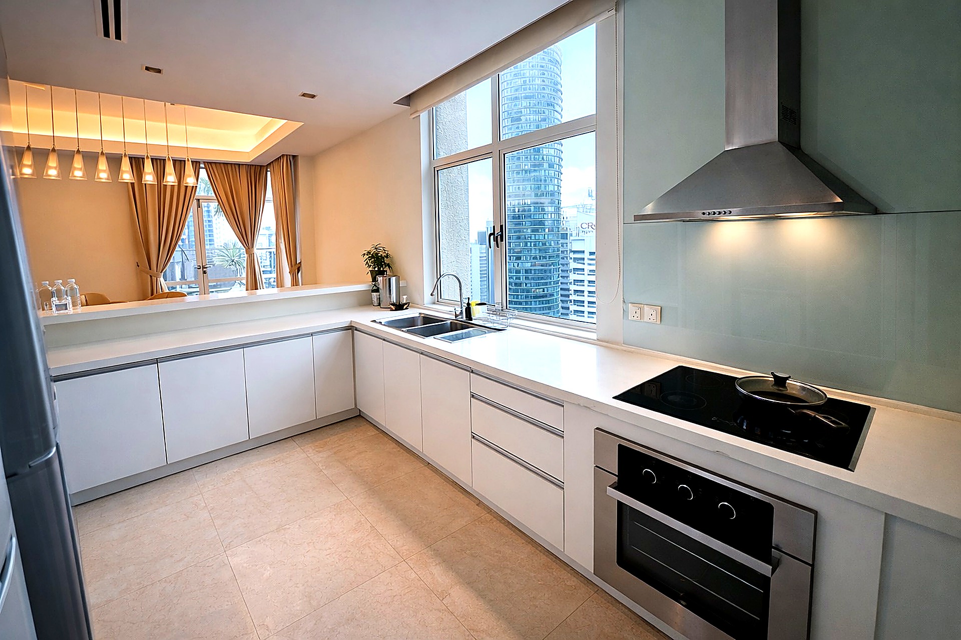 Full kitchen with KLCC view