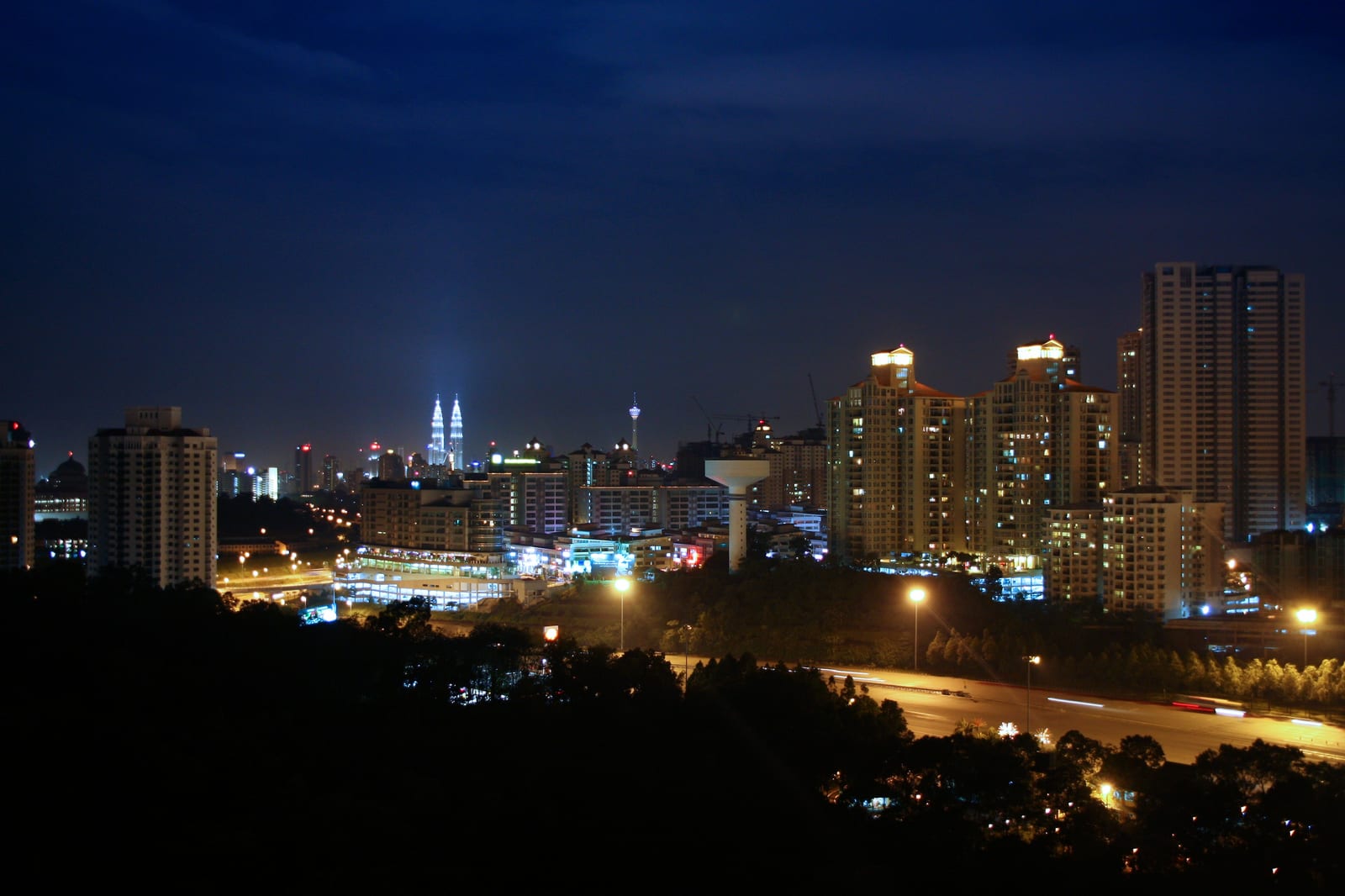 Kuala Lumpur skyline at night, the view from KL rooftop bars