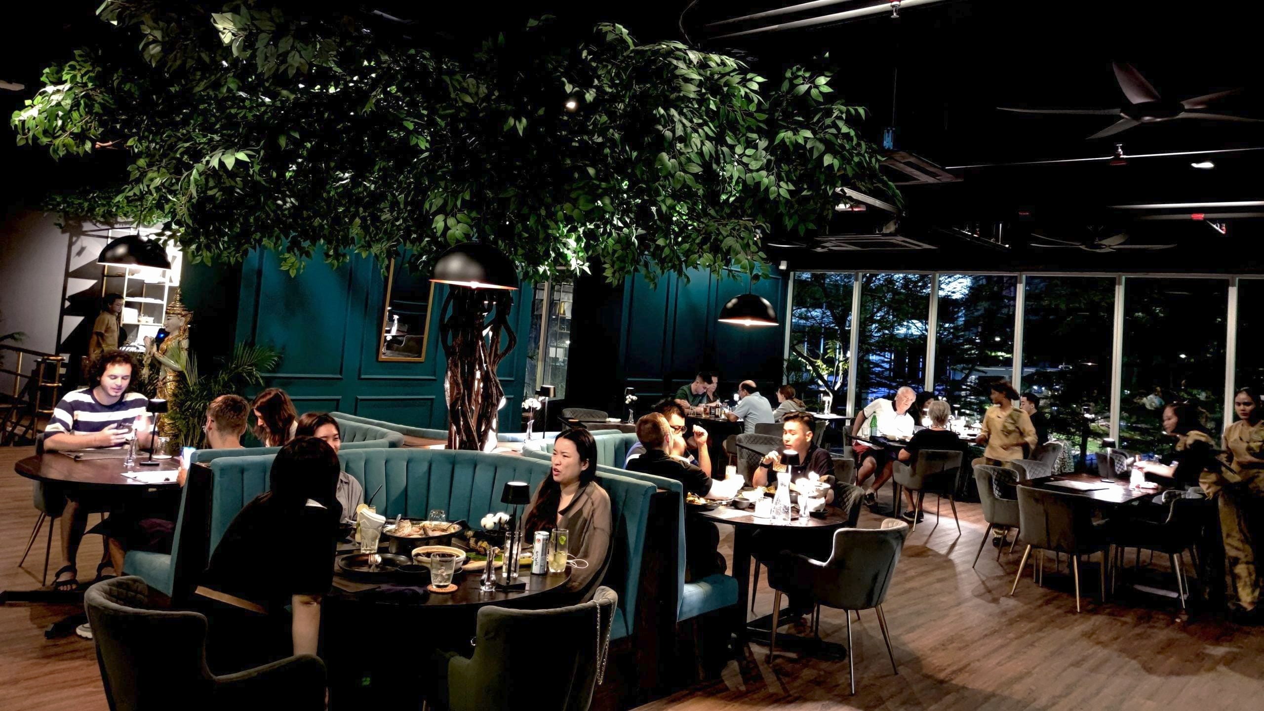 Guests dining at Malai Thai restaurant, Kuala Lumpur